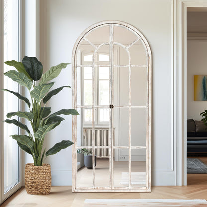 Specchio per finestra in legno ad arco 71'' L*31'' W