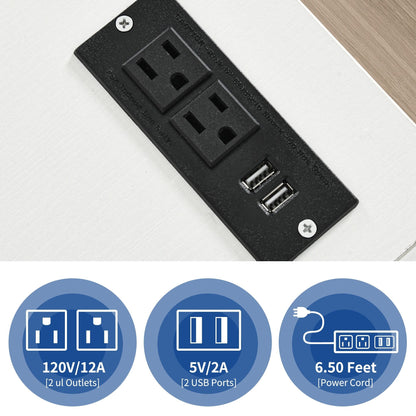 Mobiletto portadocumenti in legno con stazione di ricarica Mobiletto portadocumenti laterale mobile con serratura Adatto a documenti in formato A4 Letter Legal