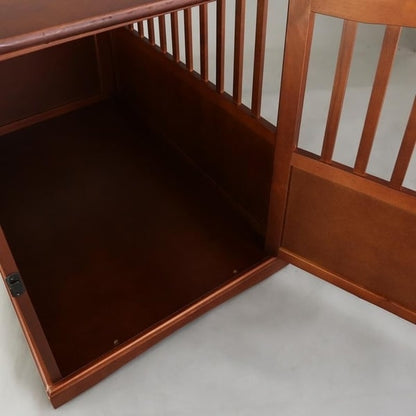 Tavolino in legno per trasportino per animali domestici con porta chiudibile a chiave