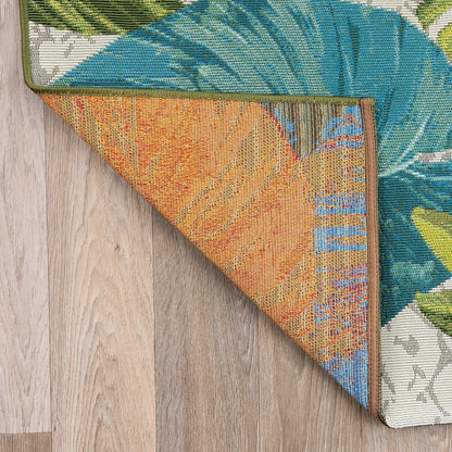 Tappeto da interno/esterno con motivi floreali tropicali contemporanei della World Rug Gallery