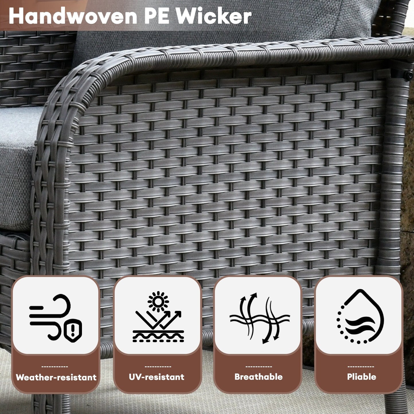 Set da conversazione per esterni XIZZI da 4 pezzi con tavolo