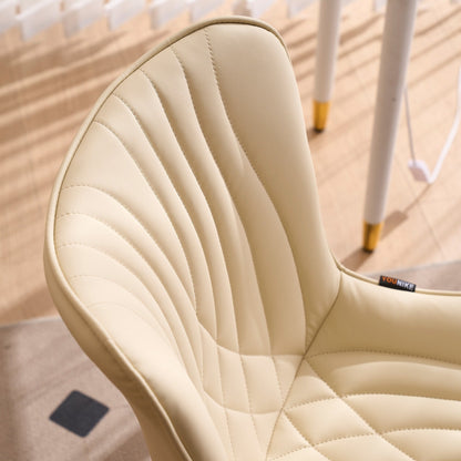 Set di 2 sedie da pranzo moderne imbottite in pelle senza braccioli