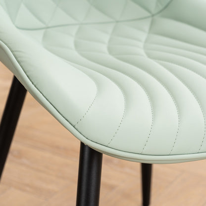 Set di 2 sedie da pranzo moderne imbottite in pelle senza braccioli