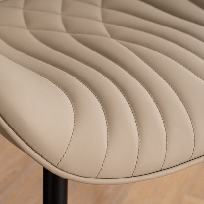 Set di 2 sedie da pranzo moderne imbottite in pelle senza braccioli