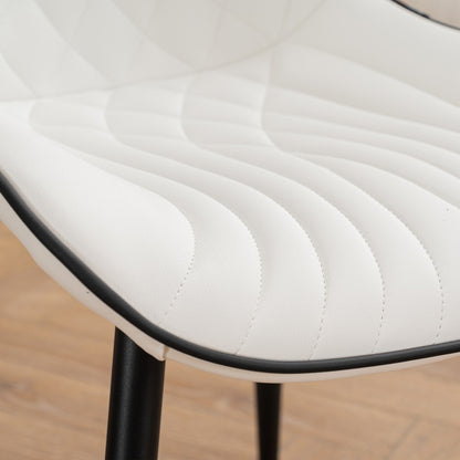 Set di 2 sedie da pranzo moderne imbottite in pelle senza braccioli