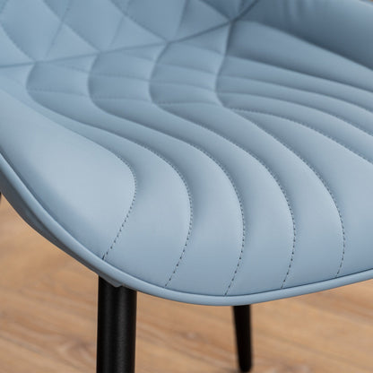 Set di 2 sedie da pranzo moderne imbottite in pelle senza braccioli