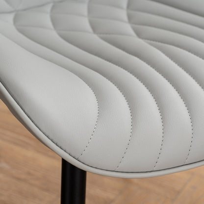 Set di 2 sedie da pranzo moderne imbottite in pelle senza braccioli