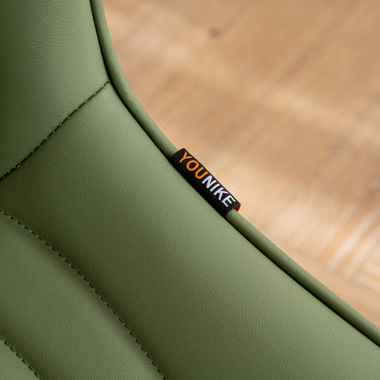 Set di 2 sedie da pranzo moderne imbottite in pelle senza braccioli