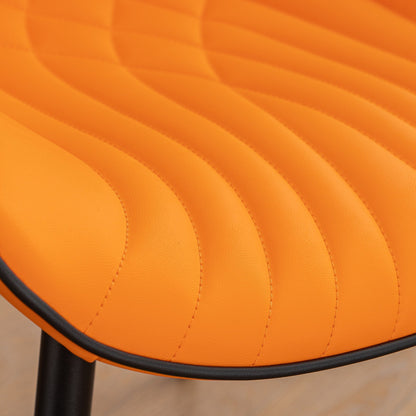 Set di 2 sedie da pranzo moderne imbottite in pelle senza braccioli