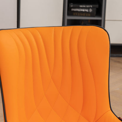 Set di 2 sedie da pranzo moderne imbottite in pelle senza braccioli