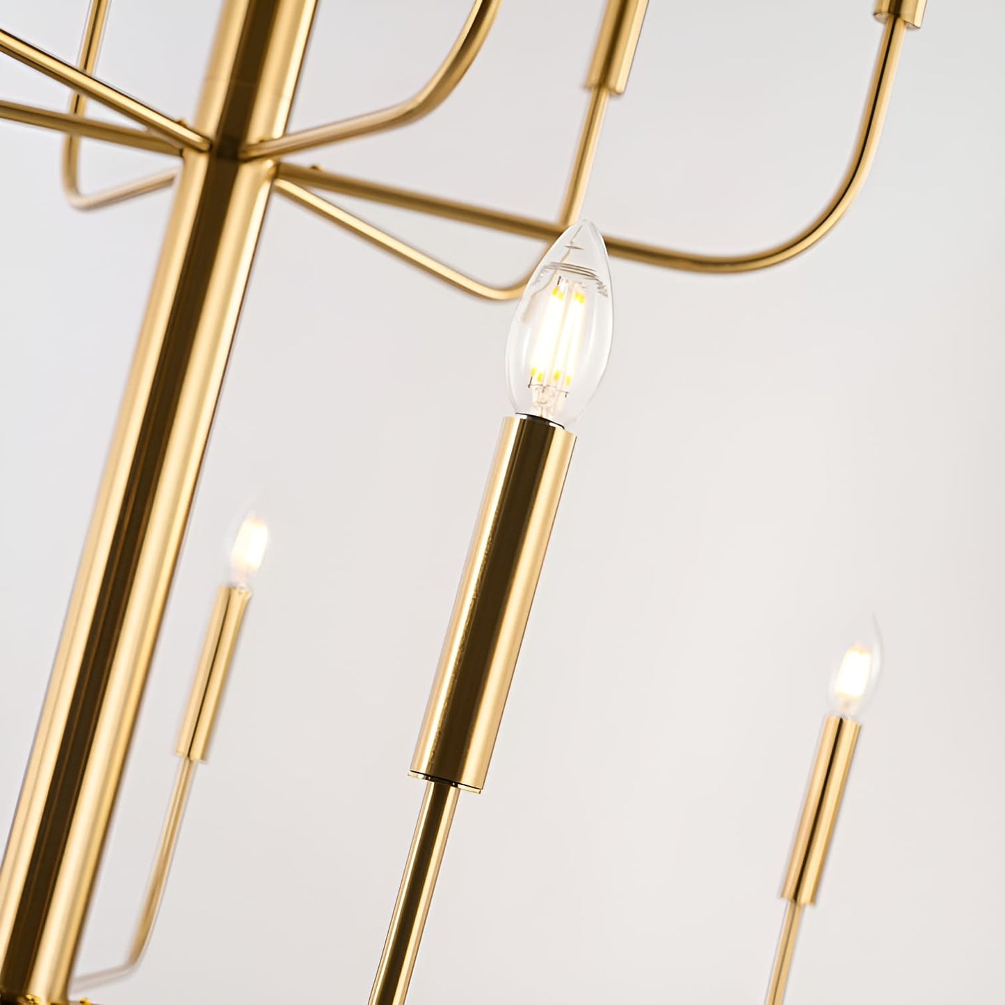 Lampadario minimalista a 15 luci, design antico a 2 livelli - 48