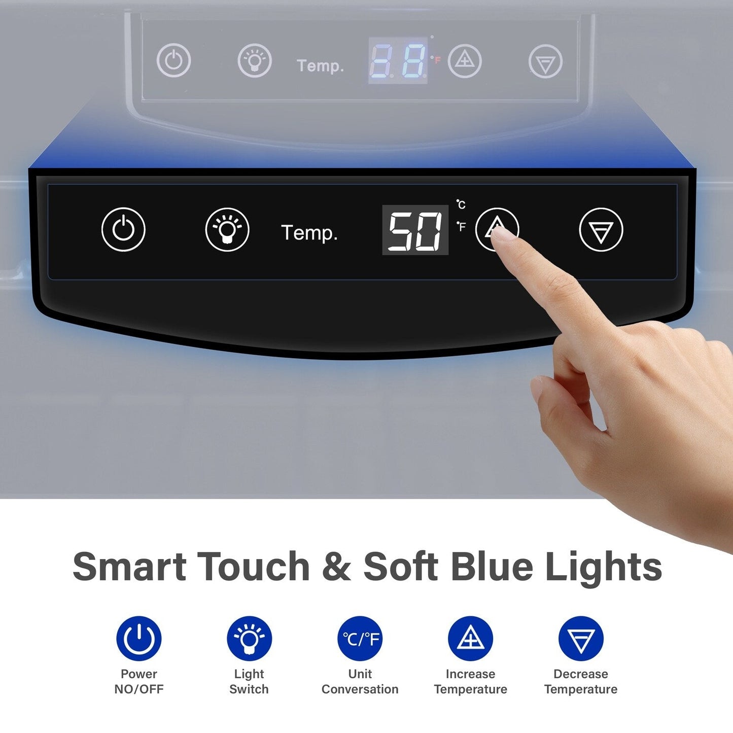 Mini frigorifero per vino indipendente Yeego da 17 pollici a zona singola da 27 bottiglie - 16,9 pollici