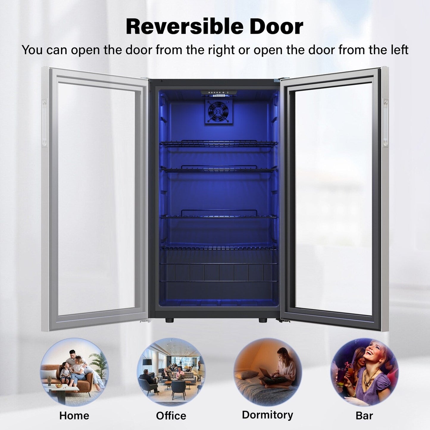 Frigorifero per bevande indipendente Yeego da 19 pollici, 140 lattine, zona singola - 19 pollici